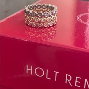 Holt Renfrew Bezel set CZ stacking rings